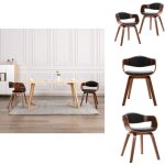 Vidaxl - chaises  manger lot de 2 bois courb et similicuir - chaise de salle  manger - chaise moderne ...