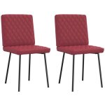 Vidaxl - chaises  manger lot de 2 rouge bordeaux similicuir