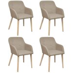 Vidaxl - chaises � manger lot de 4 beige tissu et ch�ne massif