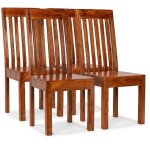 Vidaxl - chaises  manger lot de 4 bois massif avec finition