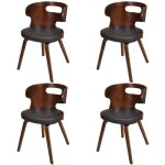 Vidaxl - chaises � manger lot de 4 marron bois courb� et similicuir