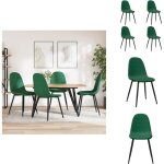 Vidaxl - chaises  manger lot de 4 vert fonc velours - chaise de salle  manger - chaise de cuisine ...