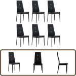 Vidaxl - chaises  manger lot de 6 noir similicuir - chaise de salle  manger - chaises modernes - chaises ...