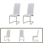 Vidaxl - chaises  manger cantilever lot de 2 blanc similicuir - chaise  manger - chaise cantilever ...