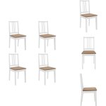 Vidaxl - chaises à manger avec coussins lot de 4 blanc bois solide - chaise de salle à manger - chaises ... Vidaxl - chaises à manger avec coussins lot de 4 blanc bois solide - chaise de salle à manger - chaises ...