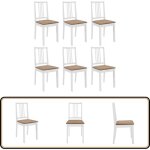 Vidaxl - chaises à manger avec coussins lot de 6 blanc bois solide - chaise de salle à manger - chaises ... Vidaxl - chaises à manger avec coussins lot de 6 blanc bois solide - chaise de salle à manger - chaises ...