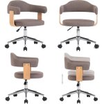 Chaise pivotante de bureau taupe bois courbé et tissu - chaise de bureau - chaise pivotante - chaise ... Chaise pivotante de bureau taupe bois courbé et tissu - chaise de bureau - chaise pivotante - chaise ...
