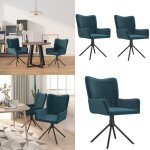 Vidaxl - chaises pivotantes  manger lot de 2 bleu velours - chaise de salle  manger - chaise pivotante ...
