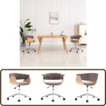 Vidaxl - chaise pivotante à manger taupe bois courbé et tissu - chaises de salle à manger - chaise pivotante ... Vidaxl - chaise pivotante à manger taupe bois courbé et tissu - chaises de salle à manger - chaise pivotante ...