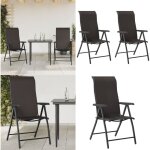 Vidaxl - chaises pliables jardin lot de 2 couleur caf� noir poly rotin - chaise de jardin - fauteuil ...