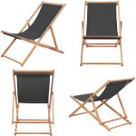 Vidaxl - chaise pliable de plage tissu et cadre en bois gris - chaise de plage - chaise pliante - mobilier ... Vidaxl - chaise pliable de plage tissu et cadre en bois gris - chaise de plage - chaise pliante - mobilier ...