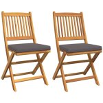 Vidaxl - chaise pliante 2 pcs gris 49 x 57. 5 x 92cm bois d'acacia massif Vidaxl - chaise pliante 2 pcs gris 49 x 57. 5 x 92cm bois d'acacia massif