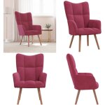 Vidaxl - chaise de relaxation rouge bordeaux velours - fauteuil relaxant - chaise lounge - fauteuil confortabl ...