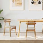 Vidaxl chaise de salle � manger 2 pcs naturel et clair