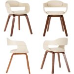 Vidaxl - chaise de salle  manger blanc bois courb et similicuir - chaises de salle  manger - chaise ...