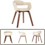 Vidaxl - chaise de salle  manger blanc bois courb et similicuir - chaises de salle  manger - chaise ...