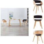 Vidaxl - chaise de salle  manger noir bois courb et similicuir - chaises de salle  manger - chaise ...