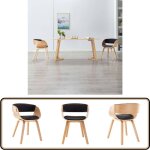 Vidaxl - chaise de salle  manger noir bois courb et similicuir - chaises de salle  manger - chaise ...