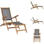Vidaxl - chaise de terrasse avec repose - pied bois de teck solide noir - chaises longues - mobilier ... Vidaxl - chaise de terrasse avec repose - pied bois de teck solide noir - chaises longues - mobilier ...