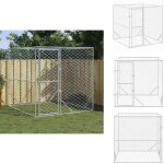 Vidaxl - chenil d'extrieur pour chiens argent 2x2x2 m acier galvanis - chenil exterieur - abri chien ...