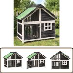 Vidaxl - chenil gris 96x60, 5x87 cm bois de pin solide - niche pour chien - chenil extrieur - abri pour ...