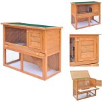 Clapier d'extrieur enclos pour petits animaux 1 porte bois - clapier lapin - cage animal domestique ...