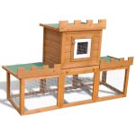 Clapier large d'extrieur avec 1 seule maison vidaxl