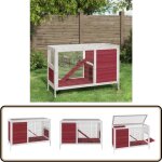 Clapier moka 103x44x69, 5 cm bois de pin massif - cage  lapin - clapier extrieur - abri pour lapin ...