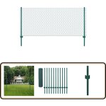 Clôture en grillage métallique avec poteaux acier 25x0, 5 m vert - clôture métal - clôture rigide - clôture ... Clôture en grillage métallique avec poteaux acier 25x0, 5 m vert - clôture métal - clôture rigide - clôture ...