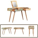 Vidaxl - coiffeuse avec miroir 112x45x76 cm bois massif de rcupration - coiffeuse - commode - meuble ...