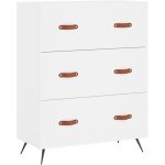 Commode blanc 69, 5 x 34 x 90 cm bois d'ingnierie