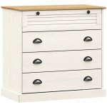 Commode vigo blanc 80x40x76 cm bois massif de pin