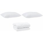 Vidaxl - couette autre avec oreiller 3 pcs blanc 240 x 220 cm microfibre