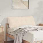 Vidaxl coussin de dos beige 120 x 50 cm tissu en microfibre