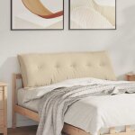 Vidaxl coussin de dos cr�me 140 x 50 cm tissu en microfibre