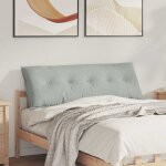 Vidaxl coussin de dos gris clair 140 x 50 cm tissu en velours c�tel�