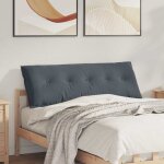 Vidaxl coussin de dos gris fonc� 140 x 50 cm tissu en velours c�tel�