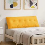 Vidaxl coussin de dos jaune clair 140 x 50 cm tissu en velours c�tel�