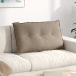 Vidaxl coussin de dos taupe 80 x 50 cm tissu en microfibre