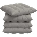 Vidaxl coussins de si�ge 4 pcs gris clair 40 x 40 x 6 cm microfibre