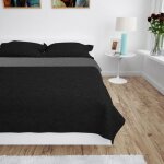 Couvre - lit � double face matelass� 230 x 260 cm gris et noir vidaxl