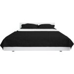 Couvre - lit � double face matelass� 230 x 260 cm noir et blanc vidaxl