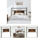 Vidaxl design industriel - t�te de lit de remplacement ch�ne fum� 75 cm bois d'ing�nierie et acier