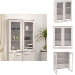 Dessus de buffet hamar blanc 85x35x100 cm bois de pin massif - meuble de rangement - buffet - meuble ...