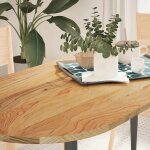 Dessus de table 140x60x2 cm bois de ch�ne massif ovale vidaxl