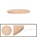 Dessus de table rond 80x4 cm bois de chne massif non trait - dessus de table - table ronde - bois ...