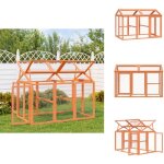 Enclos animaux marron 141x94x104 cm bois massif de pin - enclos animal - cage animal - abri animal - ... Enclos animaux marron 141x94x104 cm bois massif de pin - enclos animal - cage animal - abri animal - ...