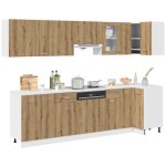 Ensemble de 11 meubles de cuisine  lyon  en chne artisanal vidaxl