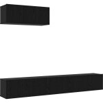 Vidaxl - ensemble de meubles tv 3 pièces noir chêne bois aggloméré Vidaxl - ensemble de meubles tv 3 pièces noir chêne bois aggloméré