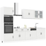 Vidaxl - ensemble de 7 meubles de cuisine 'lucca' en bois d'ingnierie blanc brillant